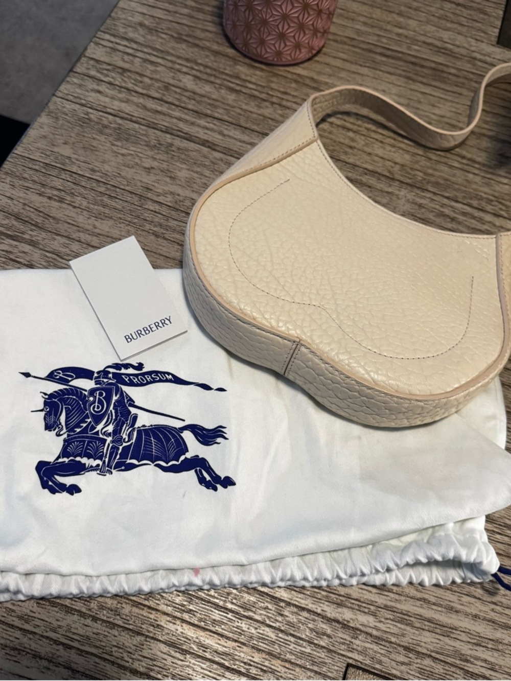 BRAND NEW BURBERRY Chess Baguette Leather Shoulder Bag